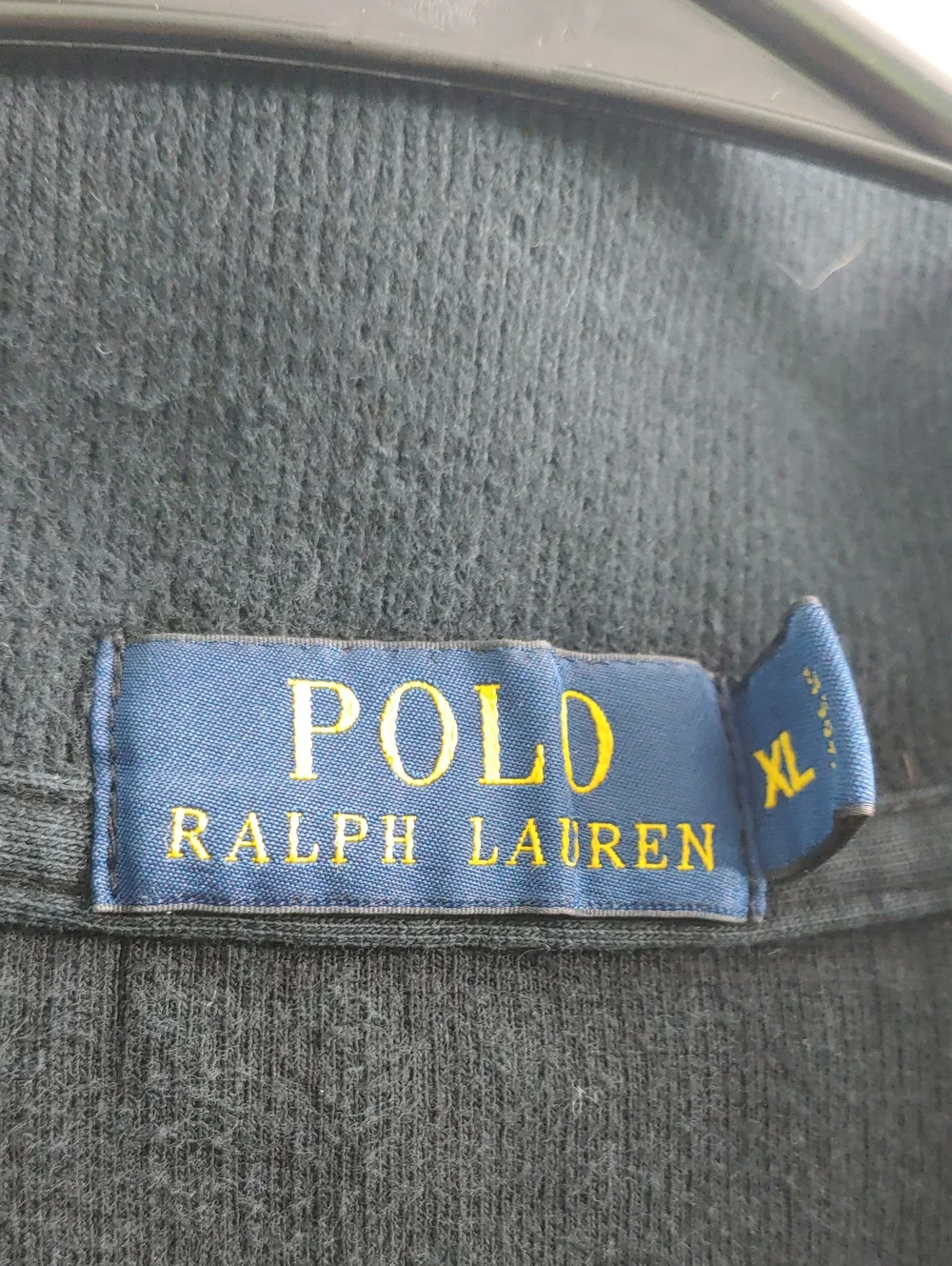 Polo Ralph Lauren Quarter Zip Sweater Men's Black Ribbed Knit Pullover Size XL